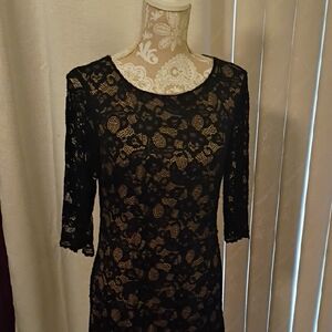 Zara Black Lace Long Sleeve Dress